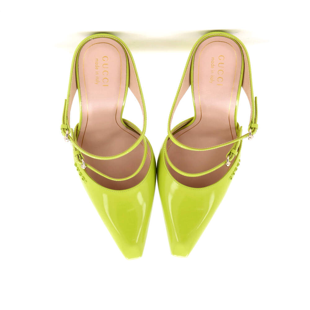 Gucci Women's Regent Wedge Mules Patent - Picture 2 of 5
